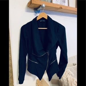 Rampage Womens Black Faux Suede  Moto Jacket.